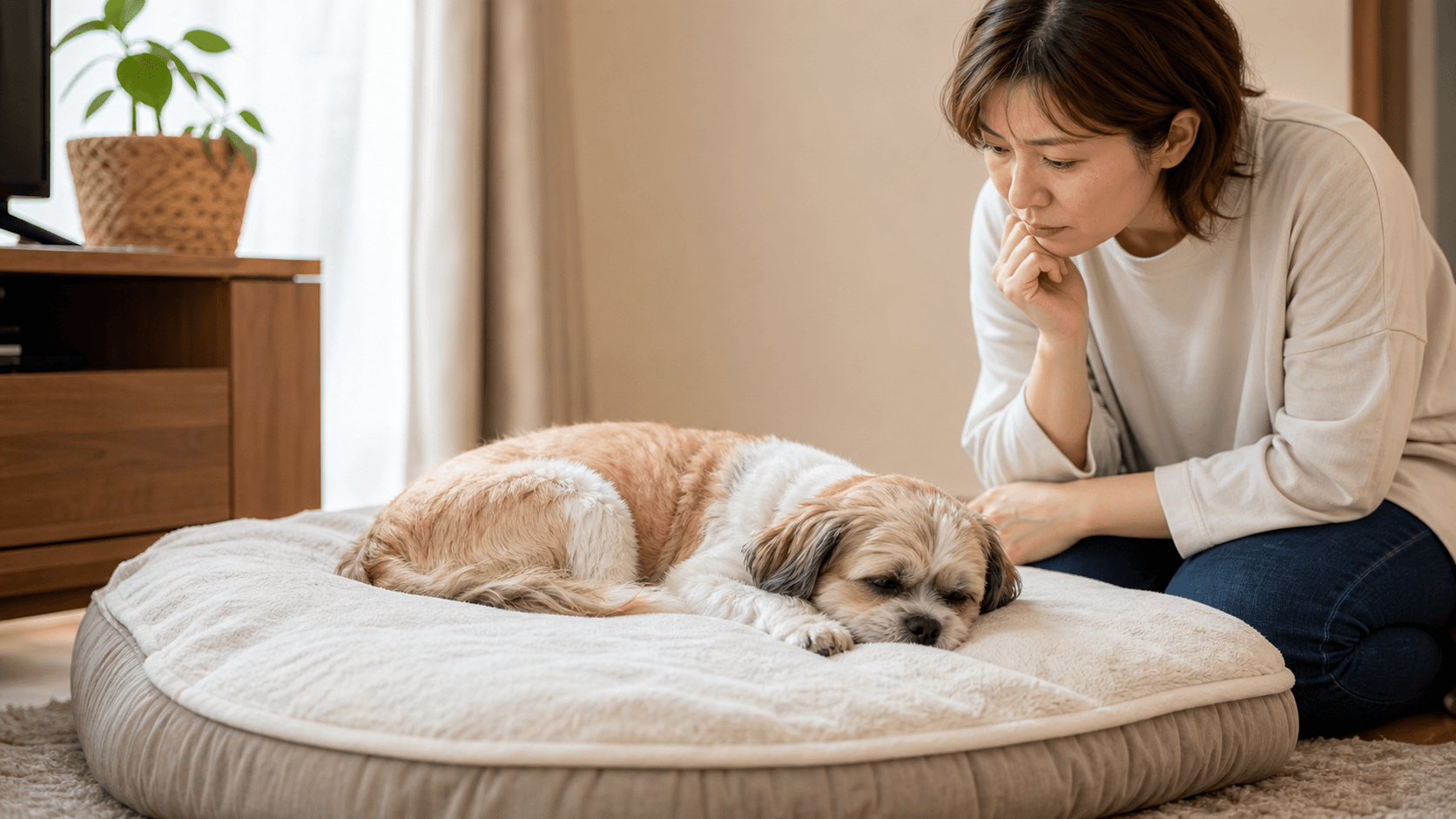 犬がぐったり寝てるだけか体調不良か迷う時の見分け方