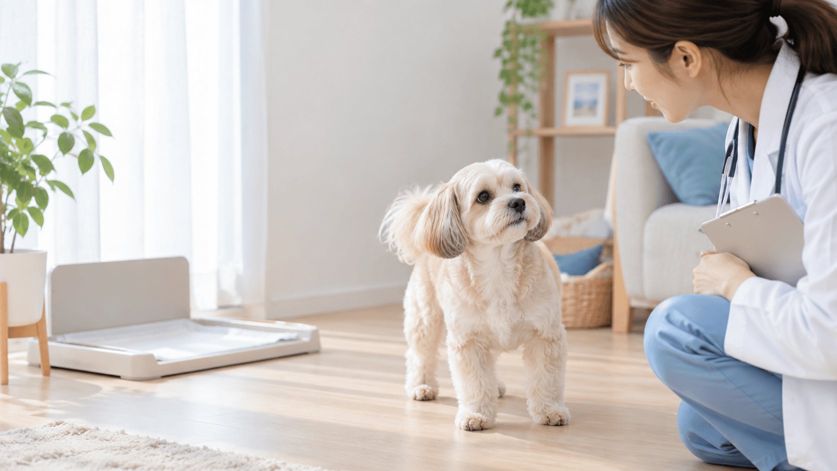 犬の便が白い・灰色っぽいときに考えること|食事だけでない原因と受診の目安