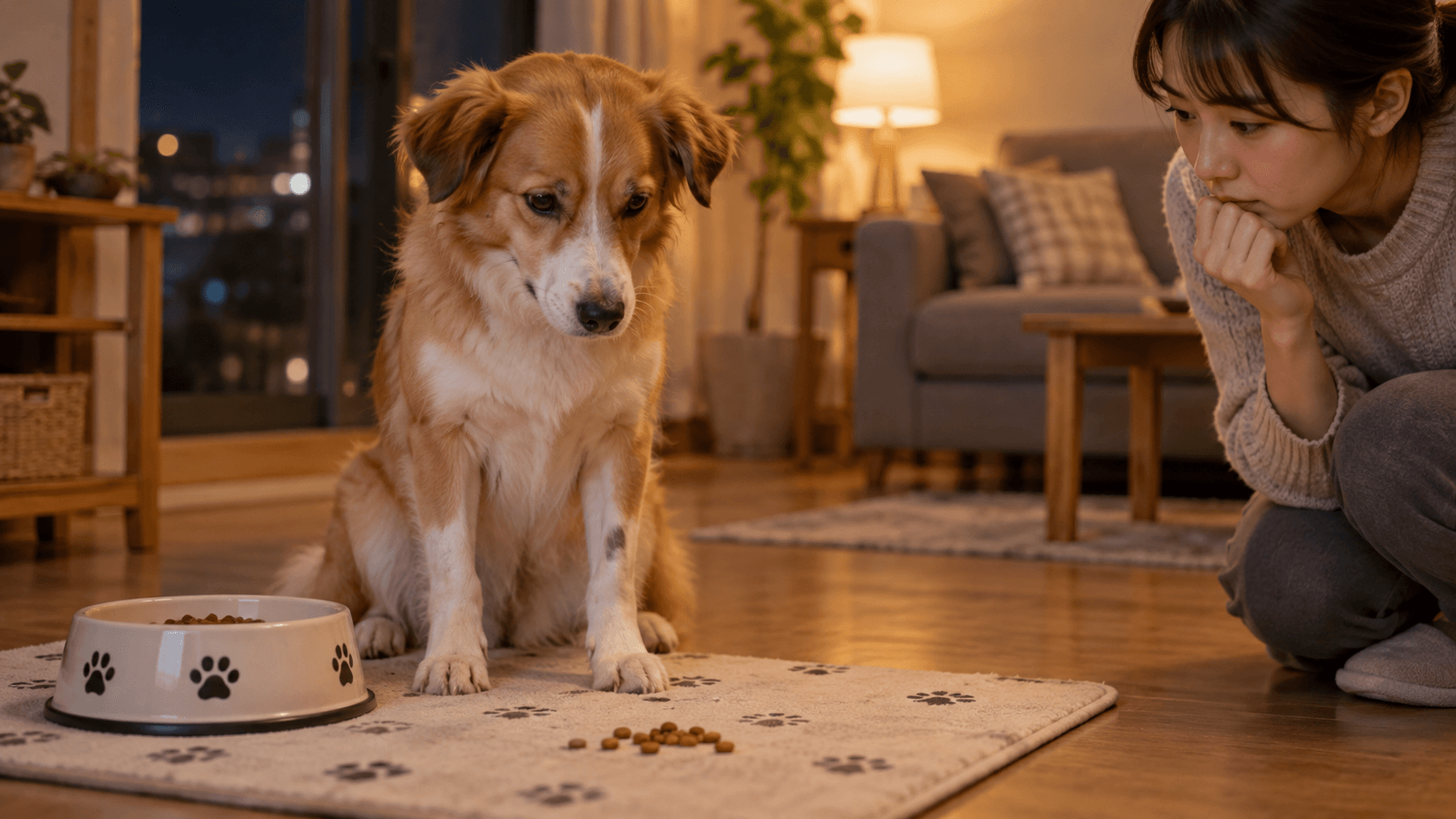 犬が夜中に未消化のものを吐いたときの原因と受診の目安
