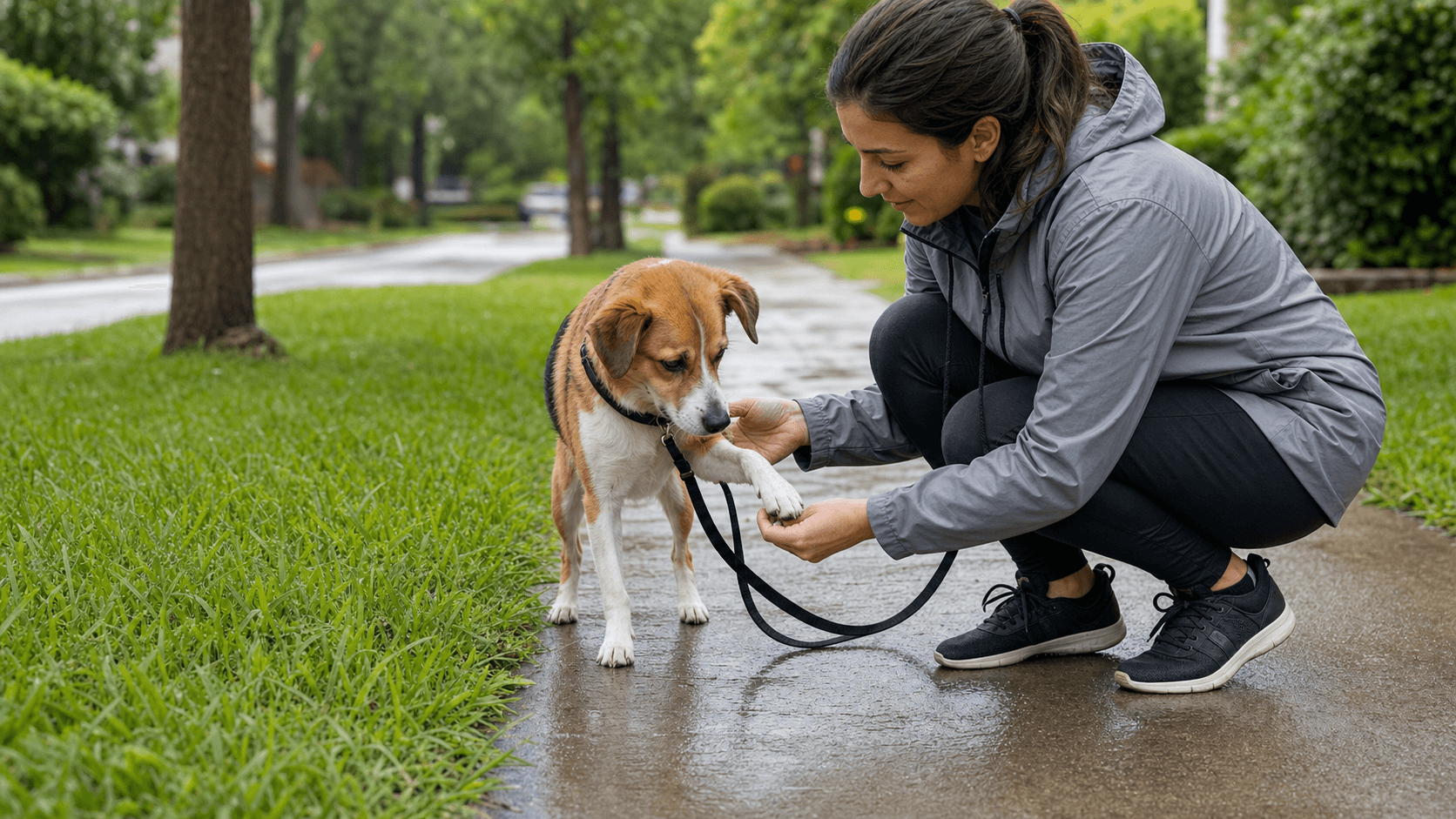 犬が散歩後に草でかゆがる時の洗い方と受診目安