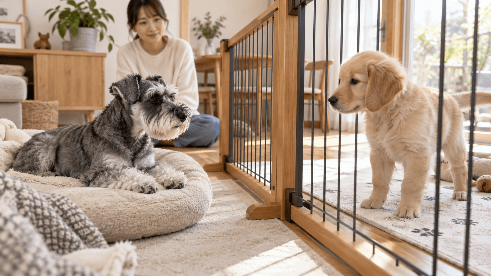 先住犬と子犬が慣れるまで|初対面から同居へ進む手順