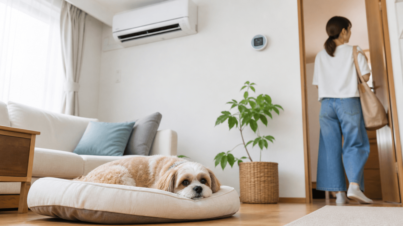 犬の留守番中にエアコンが止まる時の停電・故障対策