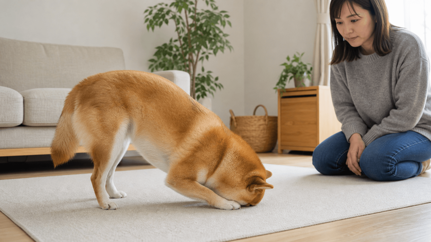 犬が頭を床に擦る理由と耳・目・歯の見分け方