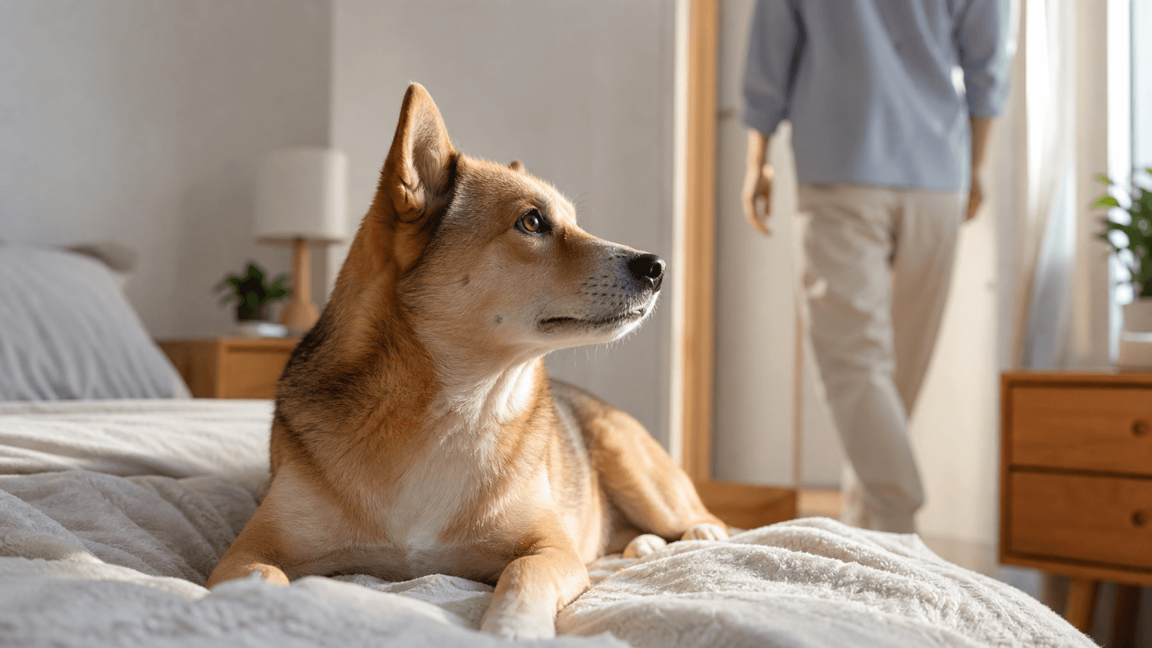 犬が人が動くたびに起きる時の眠りの浅さと体調チェック