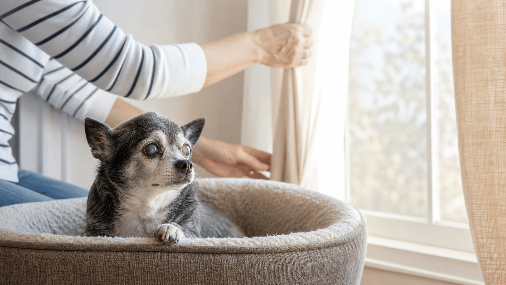 老犬が光に驚くようになった時の視覚変化と環境づくり