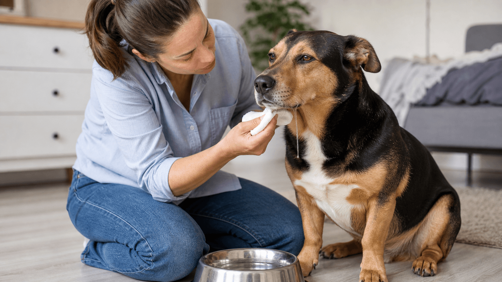 犬の口から粘着性のあるよだれが続く場合の消化器系の可能性